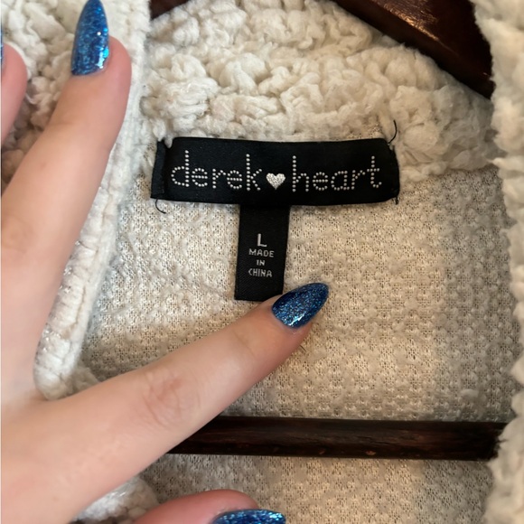 White Fluffy Button Up Sweater / Jacket. - Picture 2 of 3